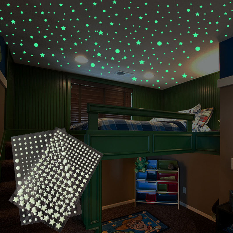Glow In Dark Stars - 202 Pcs/Set 3D Bubble Stars Dots