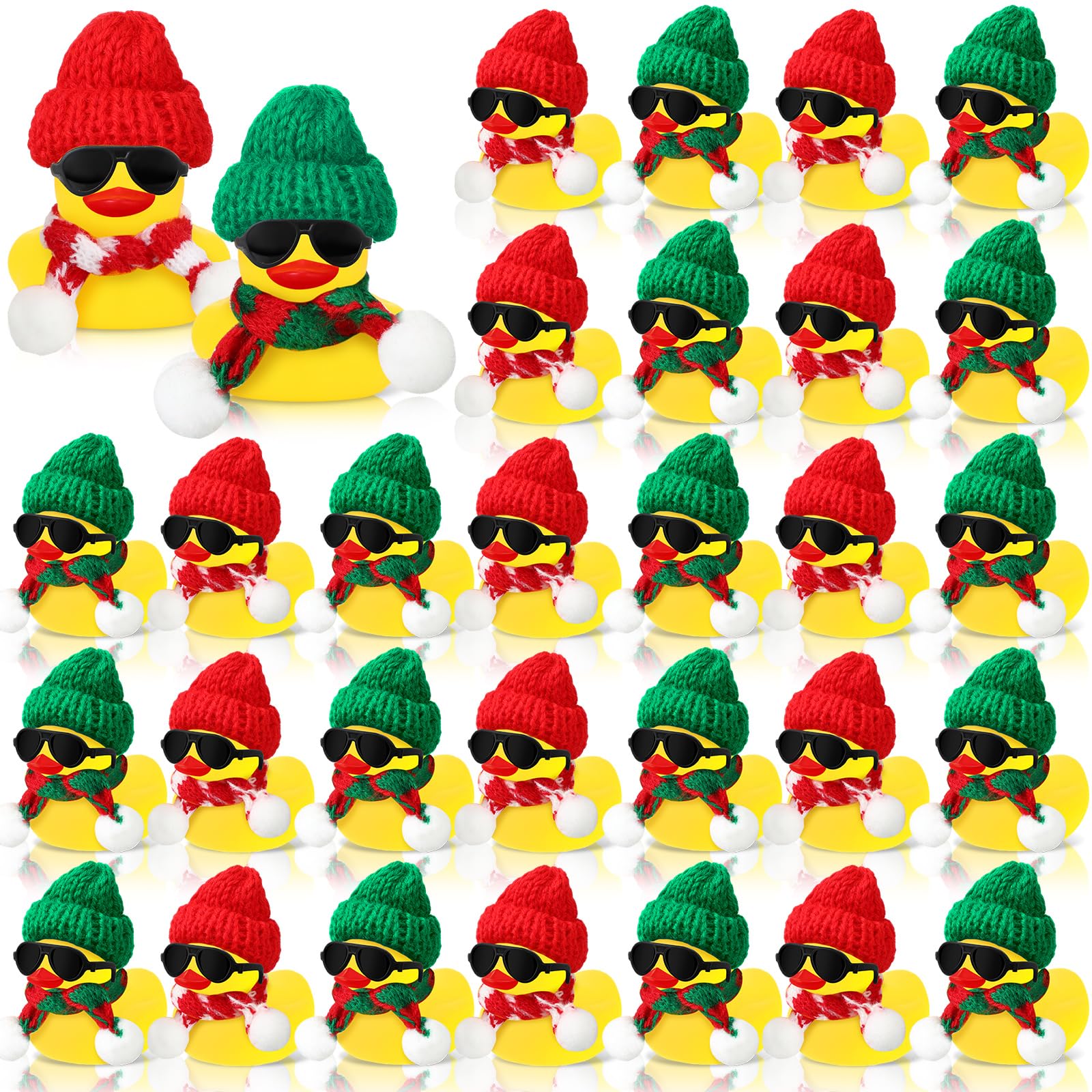 Rubber Duck Bath - 12/24/48 Set Christmas Rubber Ducks Showers