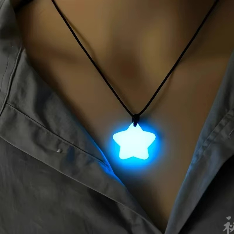 Glow In Dark Stars - Glow-in-the-Dark Star Lucky Jade Pendant Necklace