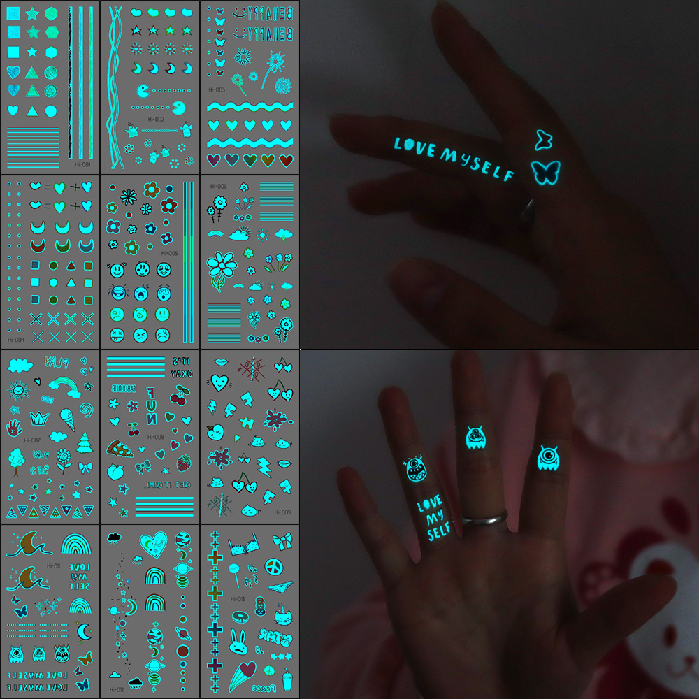 Glow-in-Dark Tattoo Stickers 1 - Glow In Dark Stars 评论和价格