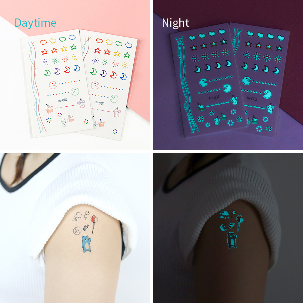 Glow-in-Dark Tattoo Stickers 1 - Glow In Dark Stars 评论和价格