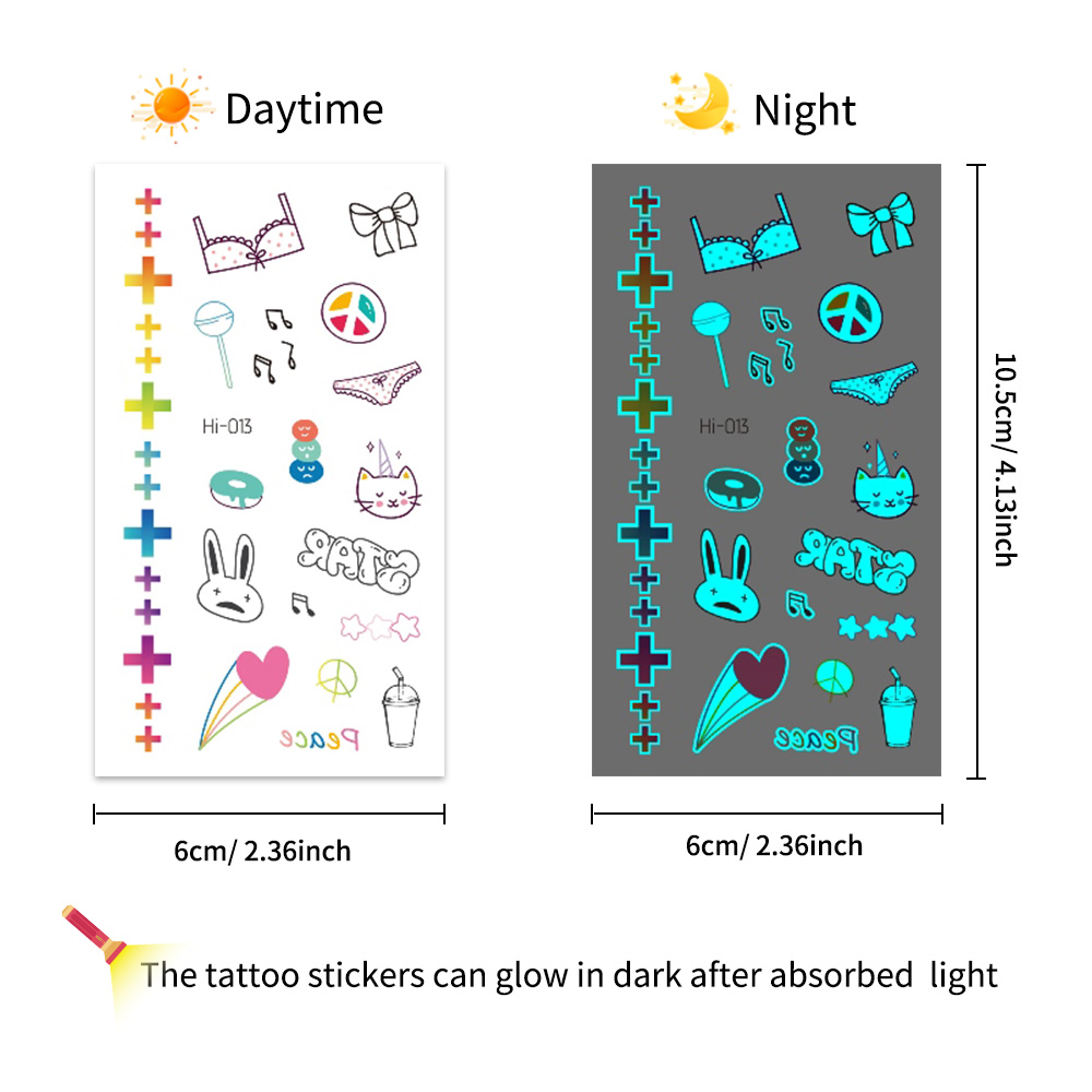 Glow-in-Dark Tattoo Stickers 1 - Glow In Dark Stars 评论和价格