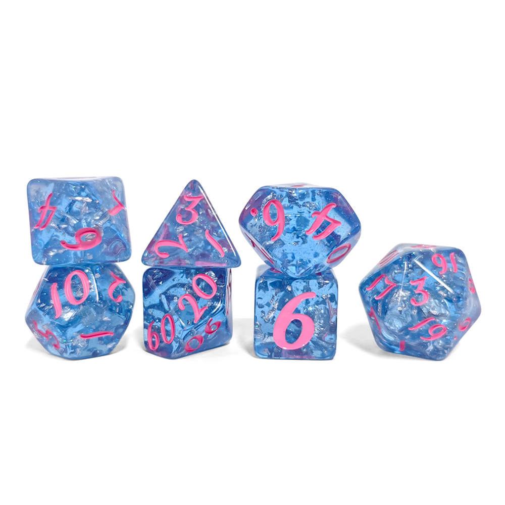 7Pcs/set Blue Color Resin Dice - Kids Toys Entertainer 评论和价格