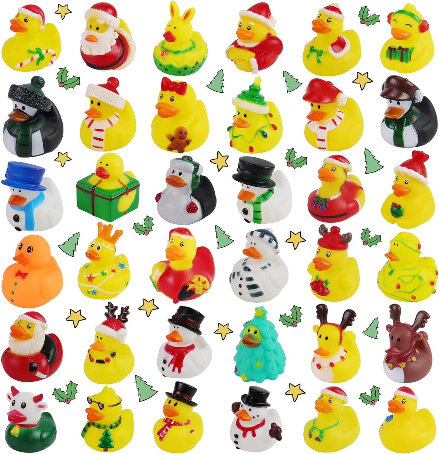 2/6/12PC Christmas Rubber Duck - Rubber Duck Bath 评论和价格