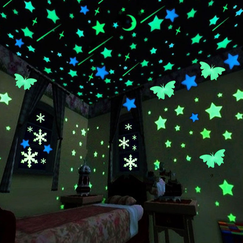 1 Pack Luminous Star Wall Stic - Glow In Dark Stars 评论和价格