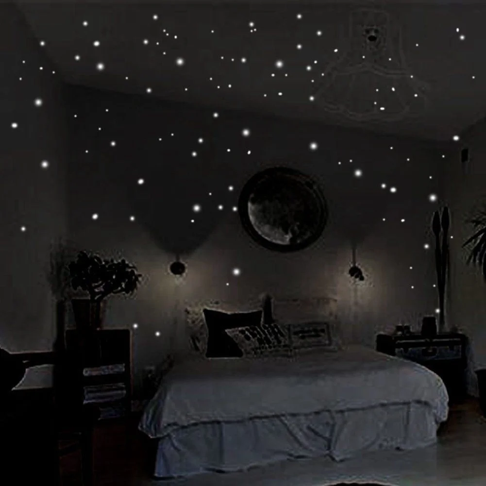 407 Pcs Wall Stickers Wall Dec - Glow In Dark Stars 评论和价格