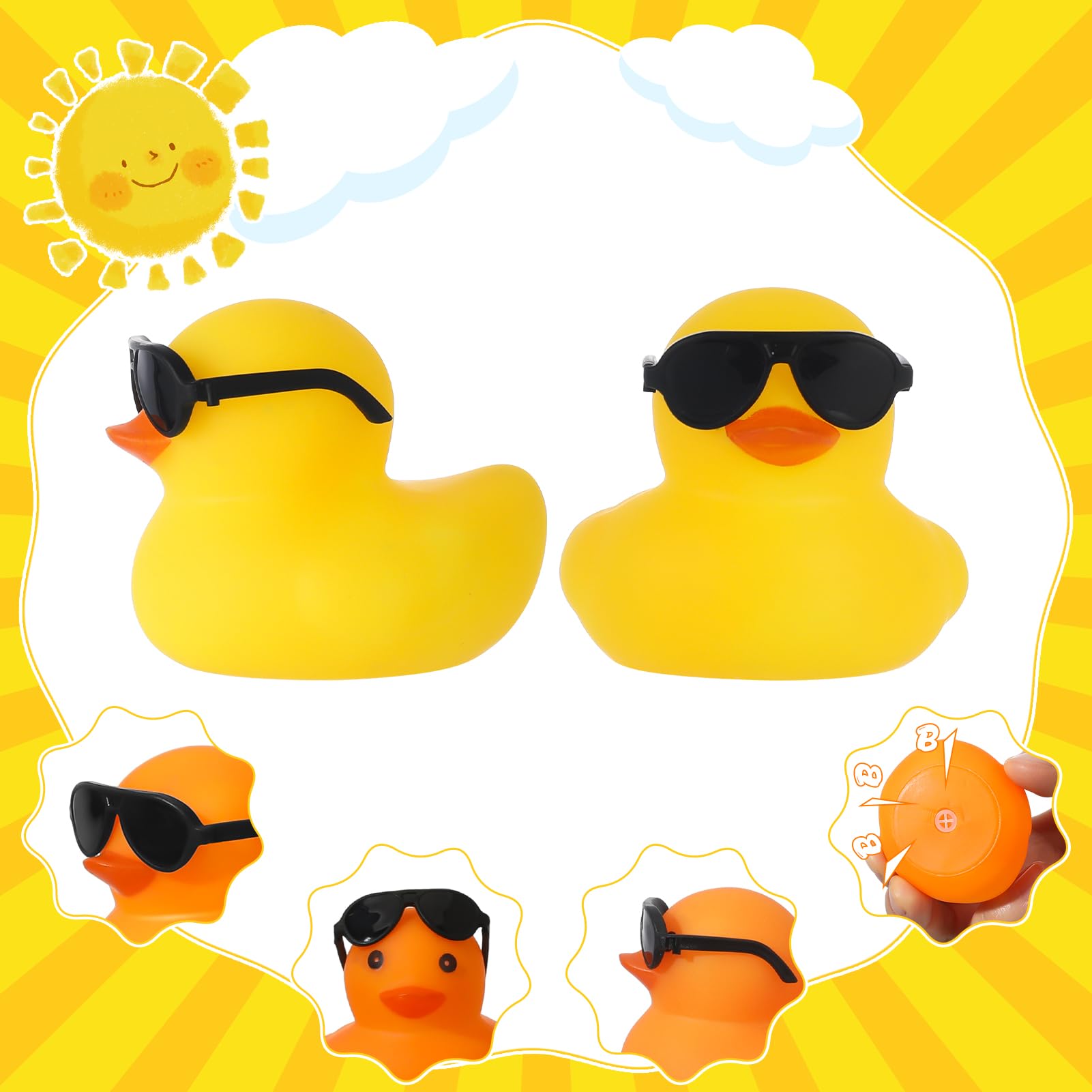6/12/24/48PC Black  Rubber Duc - Rubber Duck Bath 评论和价格