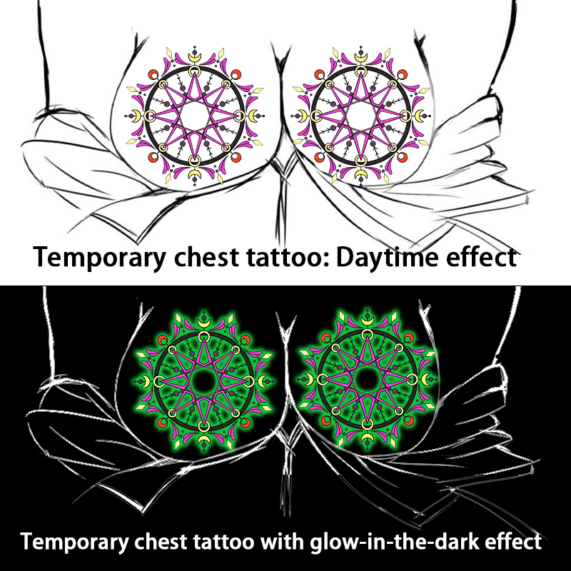 Disposable Temporary Breast Ta - Glow In Dark Stars 评论和价格
