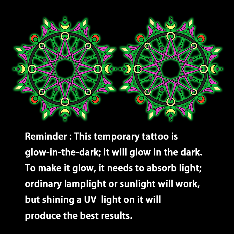 Disposable Temporary Breast Ta - Glow In Dark Stars 评论和价格