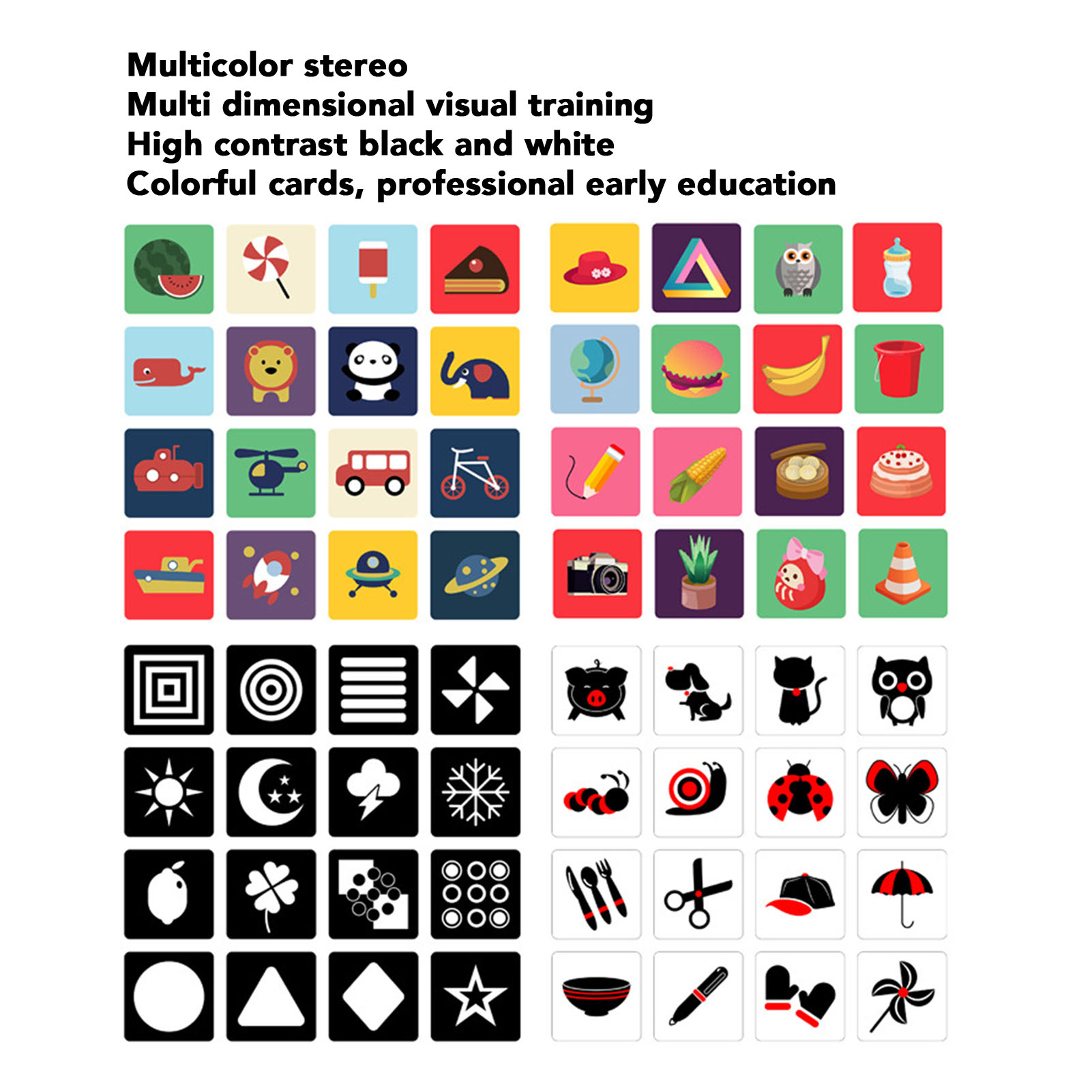 ZK40 64pcs High Contrast Baby  - Educational Flash Card 评论和价格