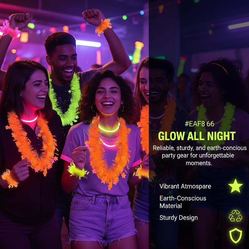 Neon Glow Star Lei Set UV Reac - Glow In Dark Stars 评论和价格