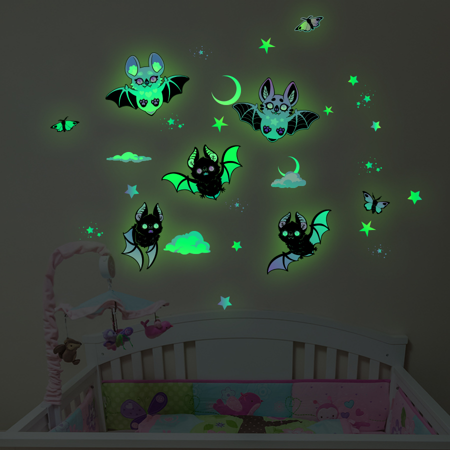 Glow-in-the-Dark Bat & Stars W - Glow In Dark Stars 评论和价格