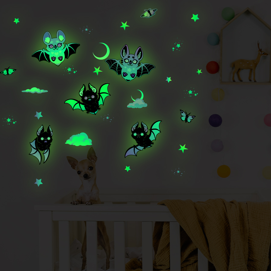 Glow-in-the-Dark Bat & Stars W - Glow In Dark Stars 评论和价格