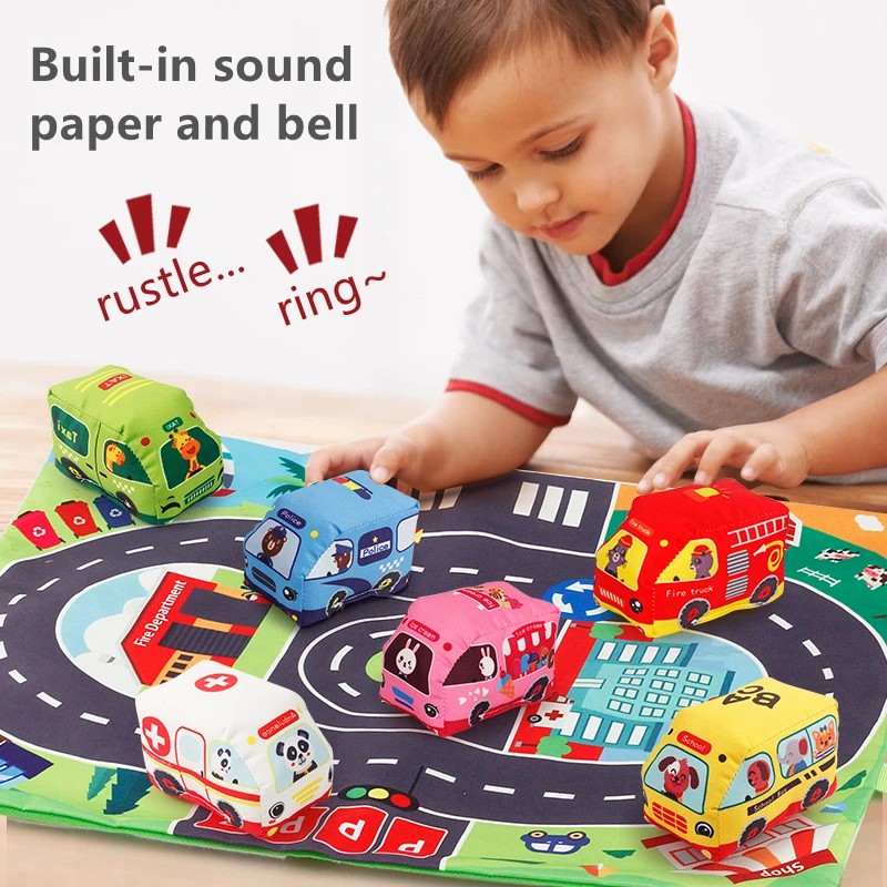 Soft Car Toy Set with Play Mat - Kids Toys Learning 评论和价格