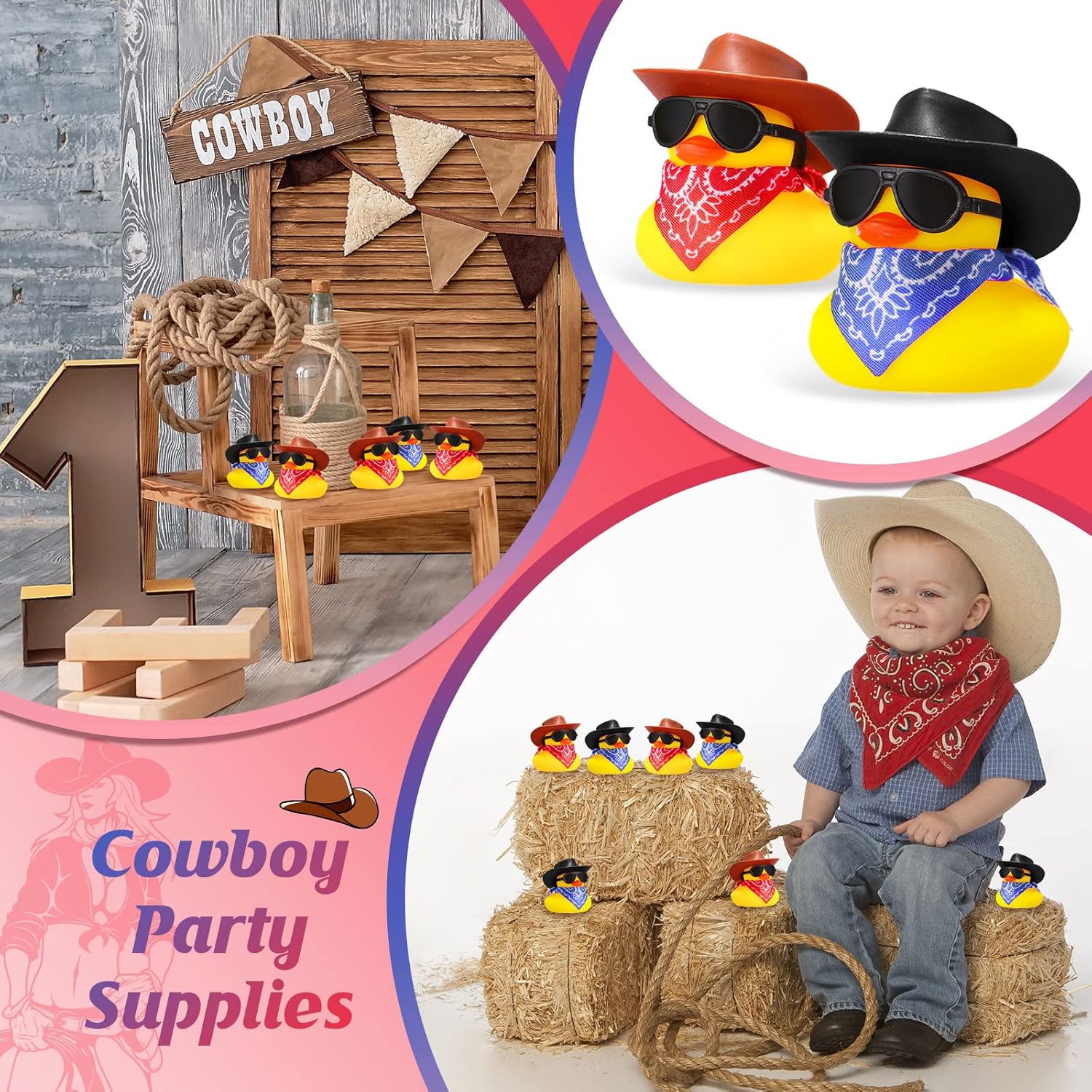 6/12/24/48 Set Cowboy Rubber D - Rubber Duck Bath 评论和价格