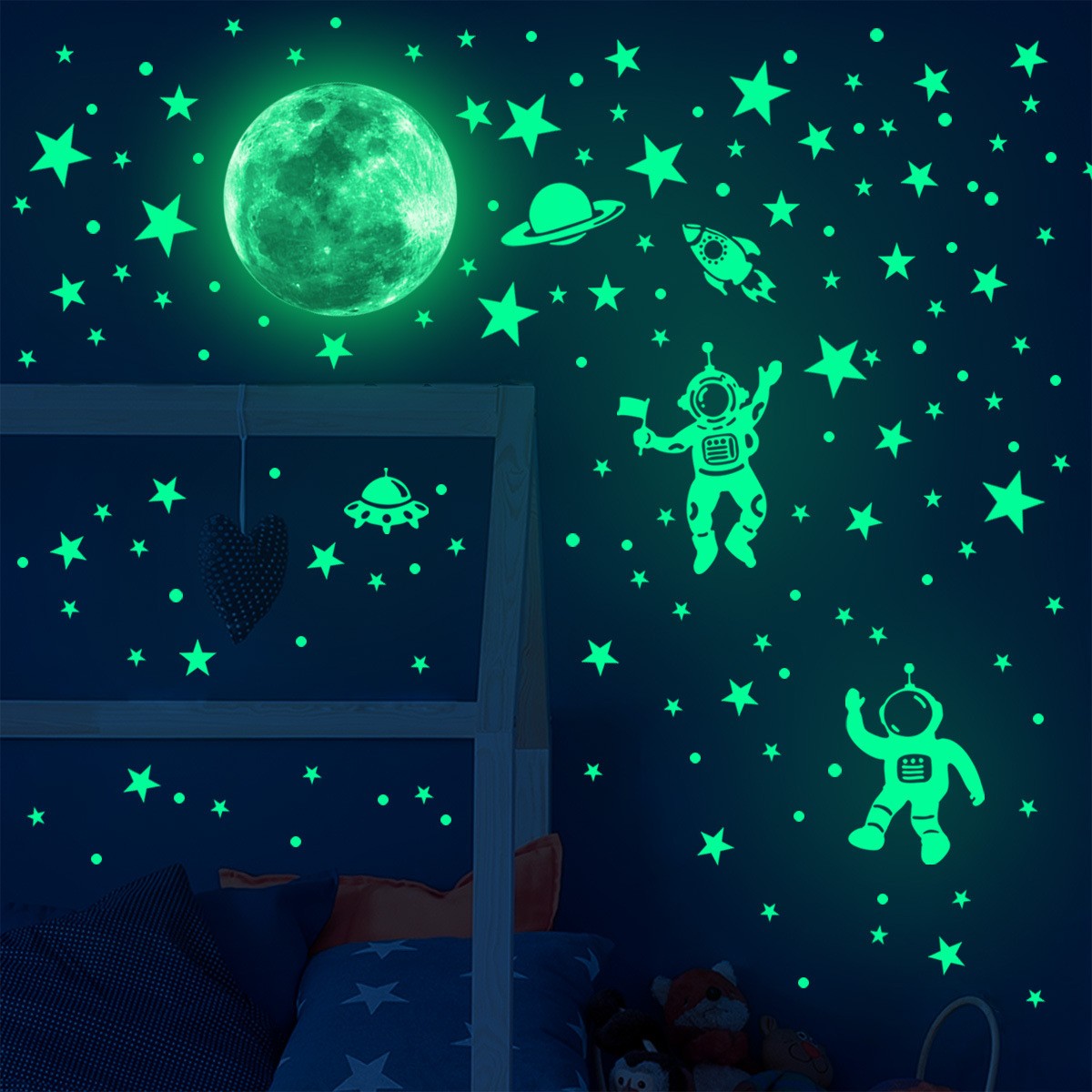 Luminous Moon Stars Wall Stick - Glow In Dark Stars 评论和价格
