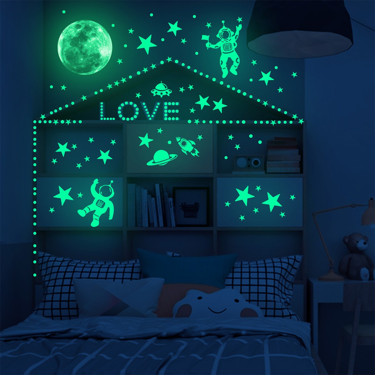 Luminous Moon Stars Wall Stick - Glow In Dark Stars 评论和价格