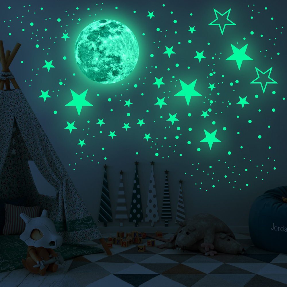 Luminous Moon Stars Wall Stick - Glow In Dark Stars 评论和价格