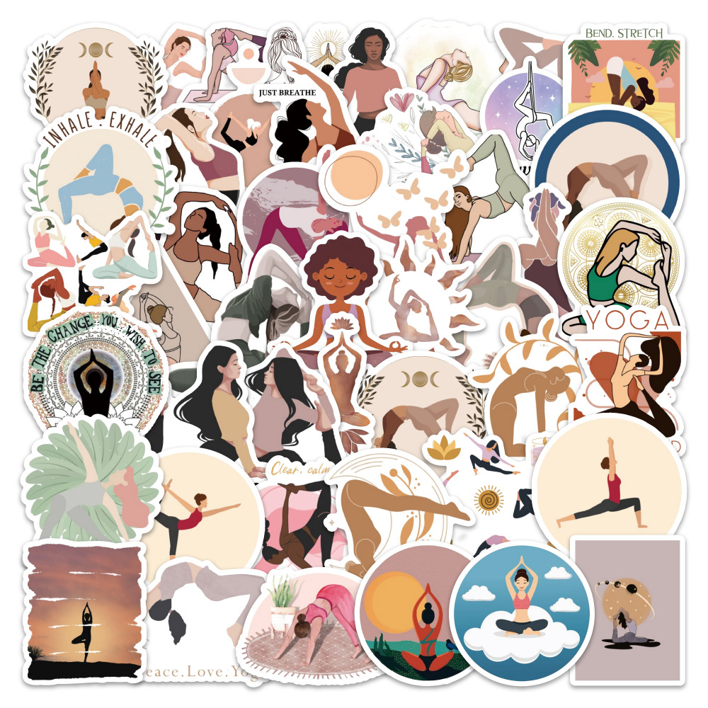 60PCS Aesthetic Yoga Stickers  - Kids Yoga Toys 评论和价格