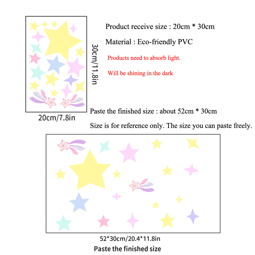 Colorful Stars Luminous Wall S - Glow In Dark Stars 评论和价格